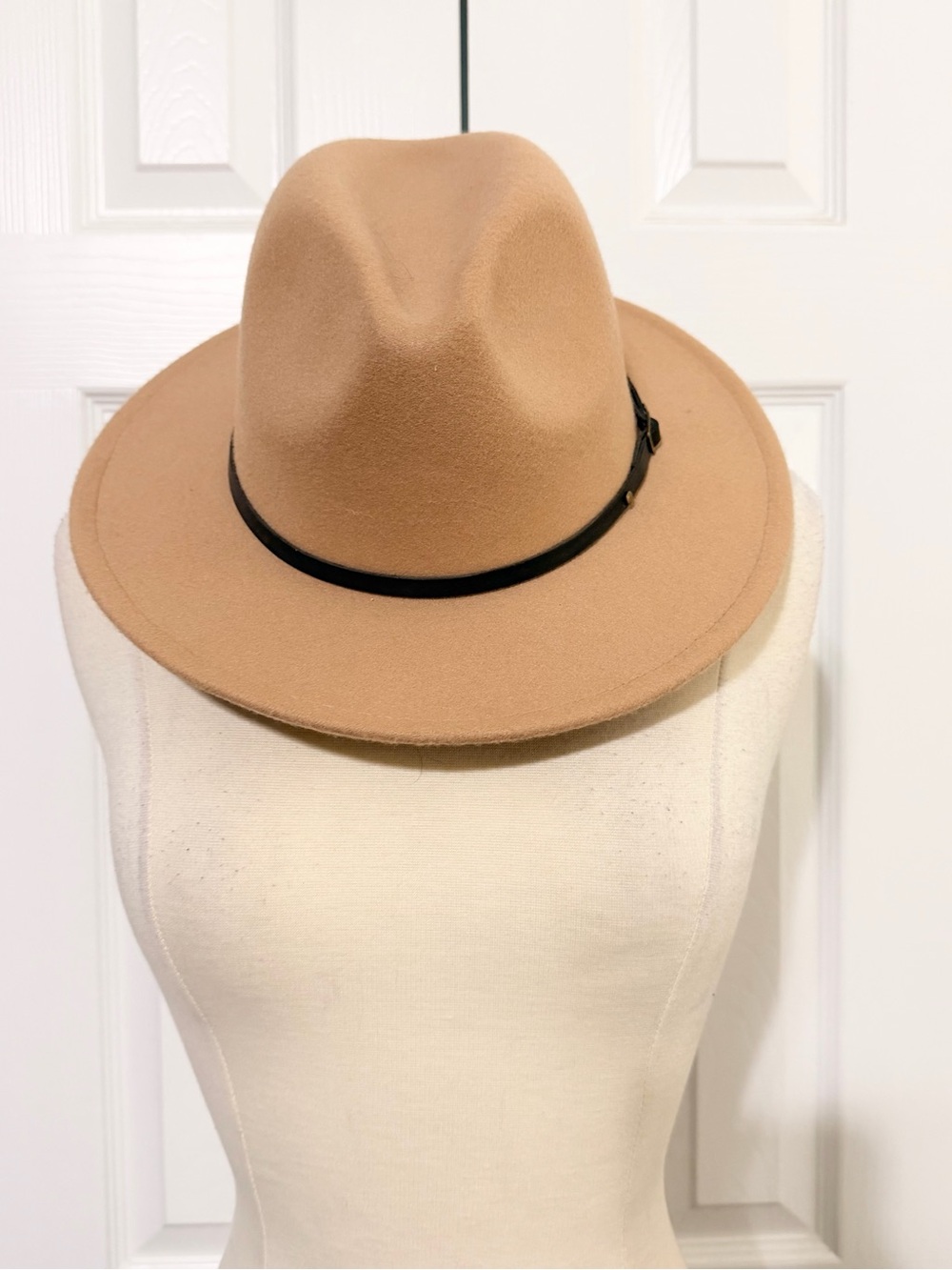 Women's Tan Fedora Hat with Band